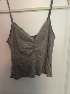 American Eagle Outfitters Gray Ribbed V-Neck Cami